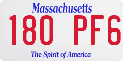 MA license plate 180PF6