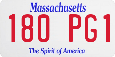 MA license plate 180PG1