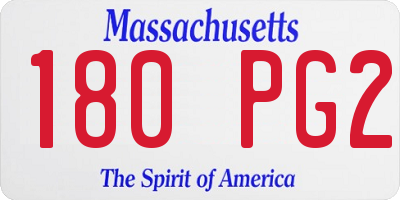 MA license plate 180PG2