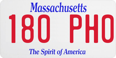 MA license plate 180PH0