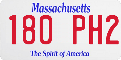 MA license plate 180PH2