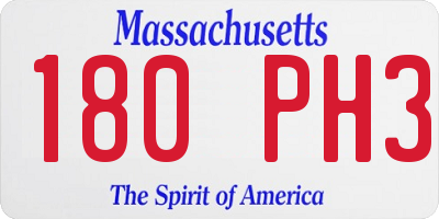 MA license plate 180PH3
