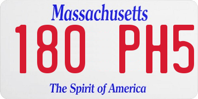 MA license plate 180PH5