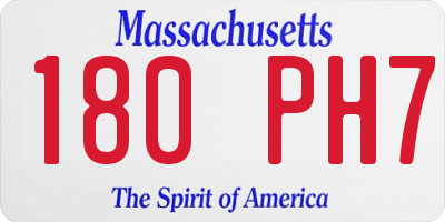 MA license plate 180PH7