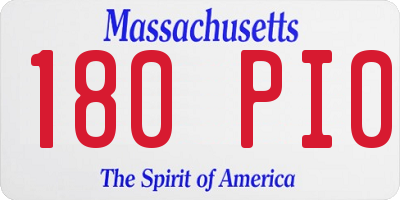 MA license plate 180PI0