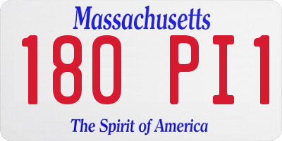 MA license plate 180PI1
