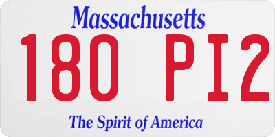 MA license plate 180PI2