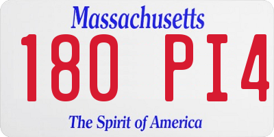 MA license plate 180PI4