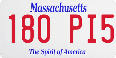 MA license plate 180PI5