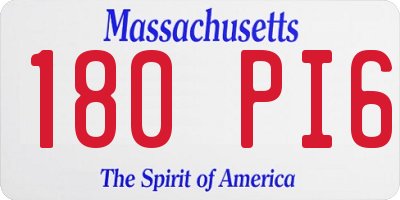 MA license plate 180PI6