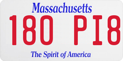 MA license plate 180PI8