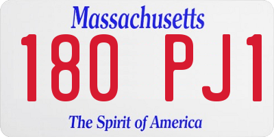 MA license plate 180PJ1