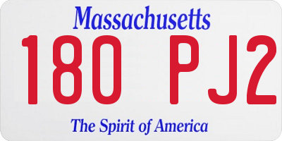 MA license plate 180PJ2