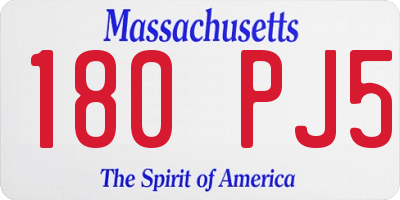 MA license plate 180PJ5