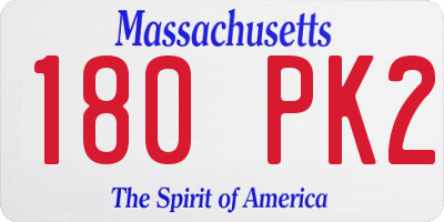 MA license plate 180PK2