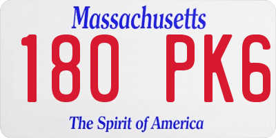 MA license plate 180PK6