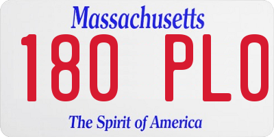 MA license plate 180PL0