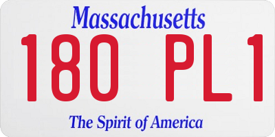 MA license plate 180PL1
