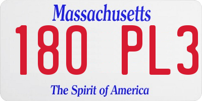 MA license plate 180PL3