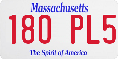 MA license plate 180PL5