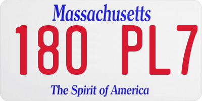 MA license plate 180PL7