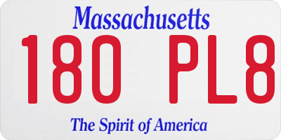 MA license plate 180PL8