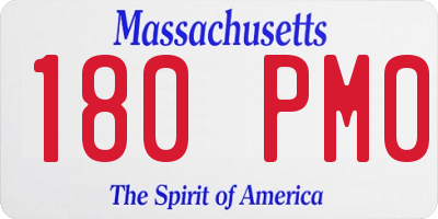 MA license plate 180PM0