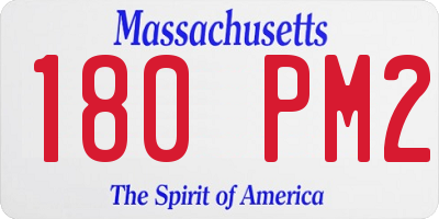 MA license plate 180PM2