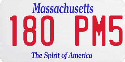 MA license plate 180PM5
