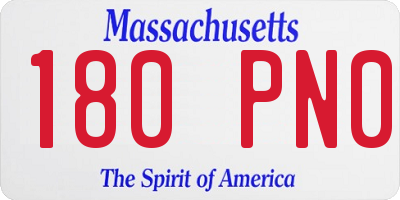 MA license plate 180PN0