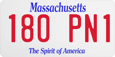 MA license plate 180PN1