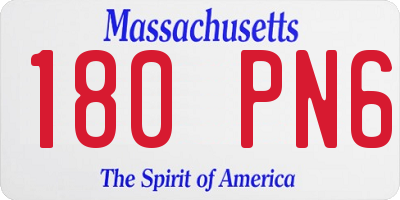 MA license plate 180PN6
