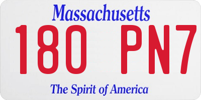 MA license plate 180PN7
