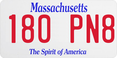 MA license plate 180PN8