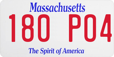 MA license plate 180PO4