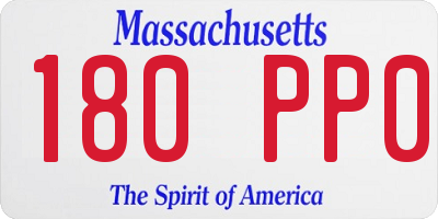 MA license plate 180PP0