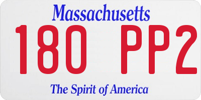 MA license plate 180PP2