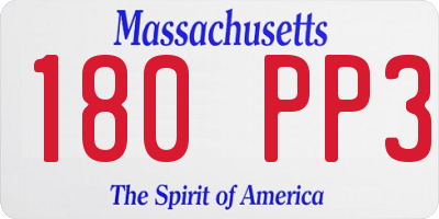 MA license plate 180PP3