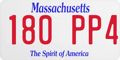 MA license plate 180PP4
