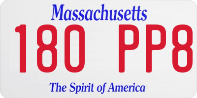 MA license plate 180PP8