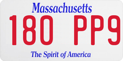 MA license plate 180PP9