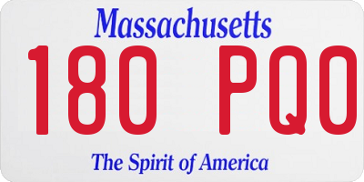 MA license plate 180PQ0