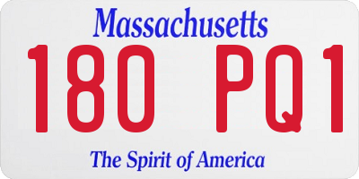 MA license plate 180PQ1
