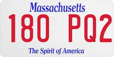 MA license plate 180PQ2