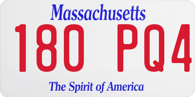 MA license plate 180PQ4