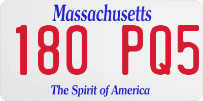 MA license plate 180PQ5