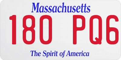MA license plate 180PQ6