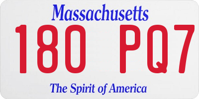 MA license plate 180PQ7