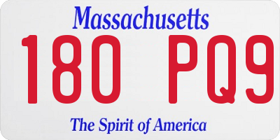 MA license plate 180PQ9