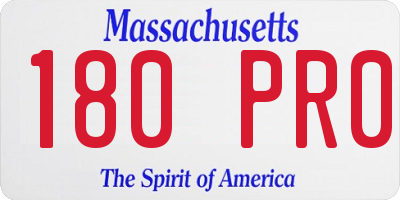 MA license plate 180PR0